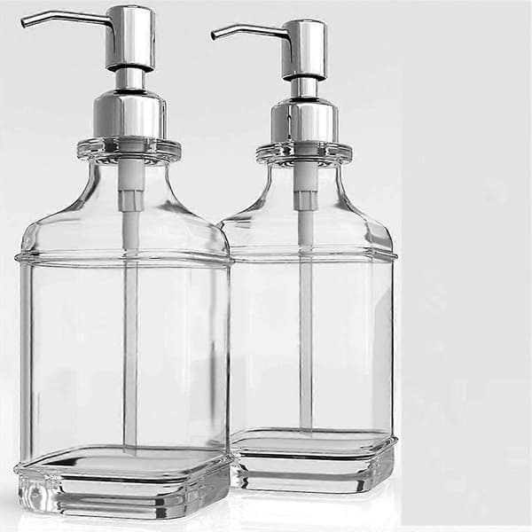 Glas sæbedispenser med rustfri pumpe genopfyldelig håndsæbedispenser badeværelsessæbe
