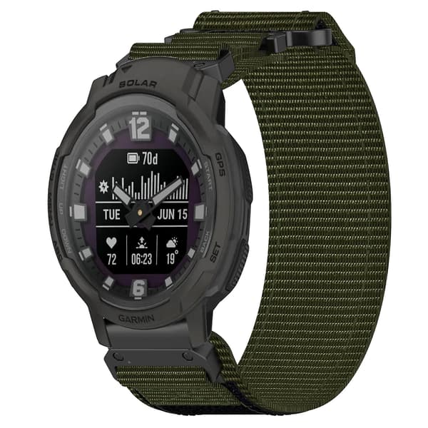 22 mm nylonrem til Garmin Instinct Crossover Solar Army Green Army Green