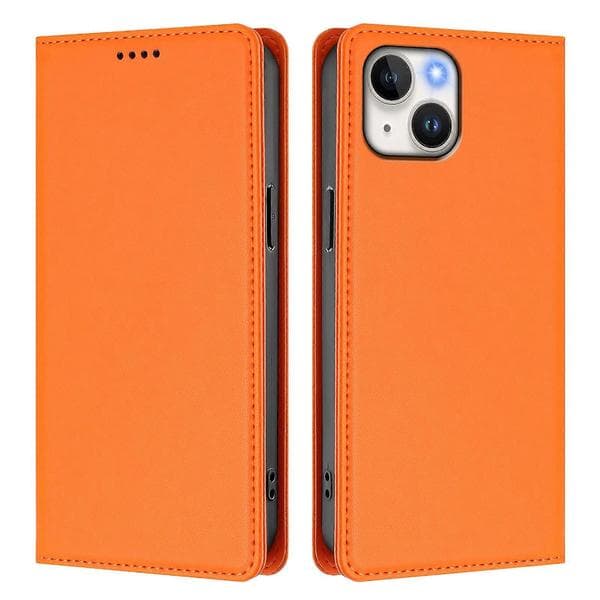 Kompatibel med iPhone 15 Læderpungcover Magnetisk Lukning RFID Telefoncover