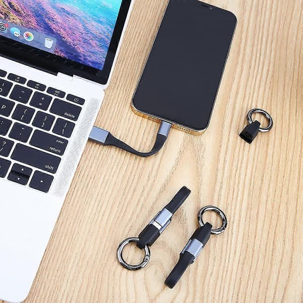 En levende kort iPhone Lightning-kabel, 5\" USB-lader synkroniserings- og ladekabel for utendørs menn kvinner ny
