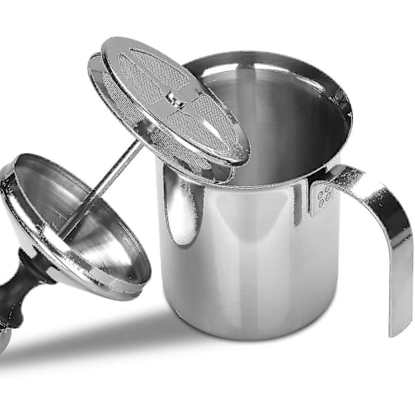 400 ml Manuel Mælkeskummer Rustfrit Stål Mælkeskummer Dobbelt Mesh Skumkop