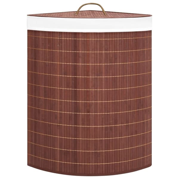 vidaXL Pyykkikori kulmaan bambu ruskea 60 L Brun brown