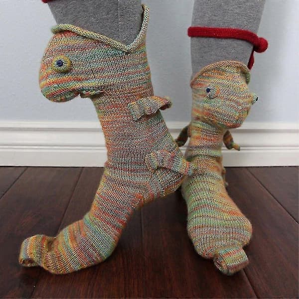 Unisex Crocodile Head Funny Warm Knee High Socks db Chameleon Chameleon
