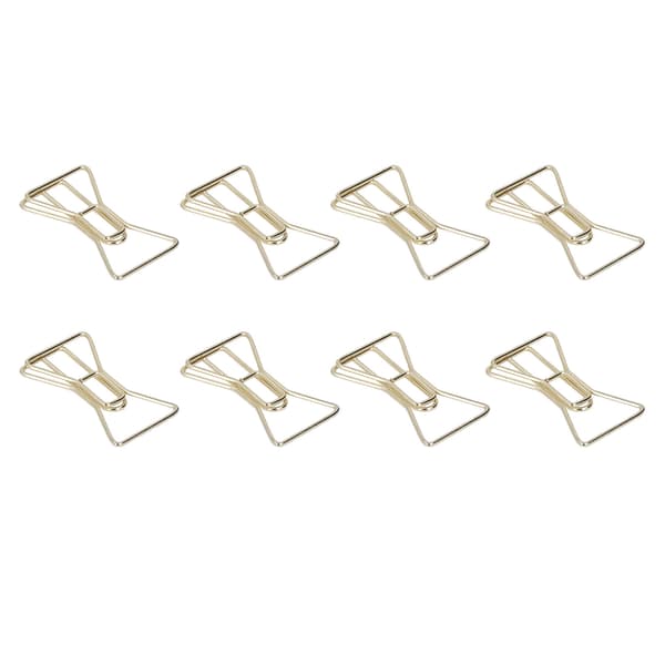100 stk. guldsøde unikke form galvaniseringsproces let bærbare metalclips med opbevaringsboks sløjfe