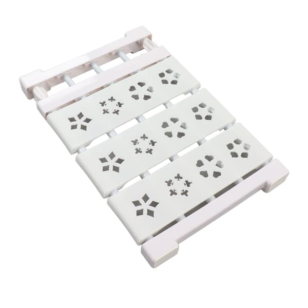 White Extendable Wardrobe Shelf No Drilling Telescopic Closet Organizer Divider 24cm Width 38-55cm / 15-21.7in Length