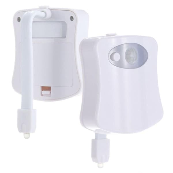 LED Toilet Bowl Light with Motion Sensor 8 Colors Battery Powered Night Light