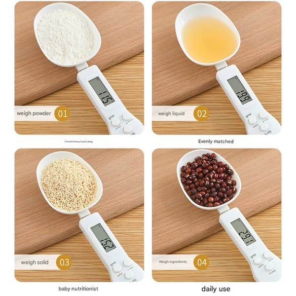 Digital Measuring Spoon — Food Measuring Spoon Scale (500g) White White