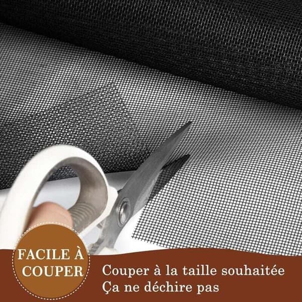 Ulisem Window Screen, 122cm x 252cm, Cuttable, Insect and Mosquito Protection - Black