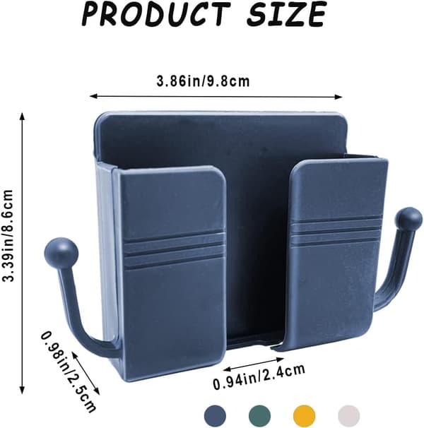 4-pack Wall Mounted Phone Holder, Self-Adhesive Wall Mounted Bedside Organizer, Remote Control Storage Box, Mobile Phone Holder, Charging Holder