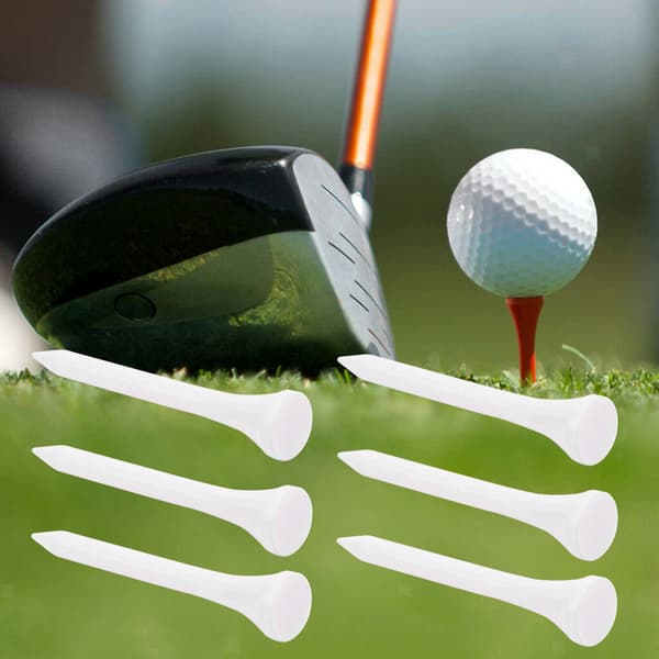 100 stk. bærbare golftees i træ 54 mm til træning Hvid