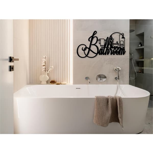 Black Iron Bathroom Sign Wall Decor - Creative Hanging Ornament