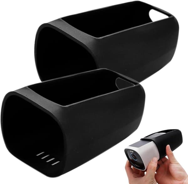 - Weatherproof Silicone Protective Case for EufyCam 3 - Set of 2 - Black - Waterproof - Security Camera