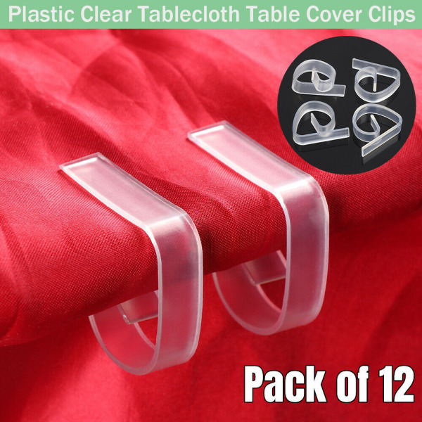 12ST Klämma för dukhållare Bärbar Hållbar klar plast ABS