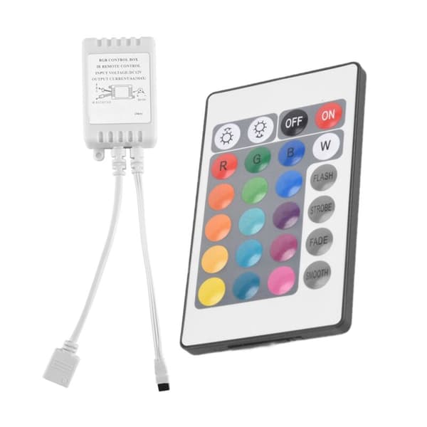 24-Key Remote Control + DC12V LED Controller RGB Control Box IR Strip Light for 5050 2835