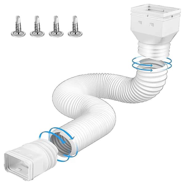 Downspout Extensions Flexible Downspout Drain Extender With 3x4in And 2x3in Connections Extendable From 21 To 60 Inches Screws For Include White White