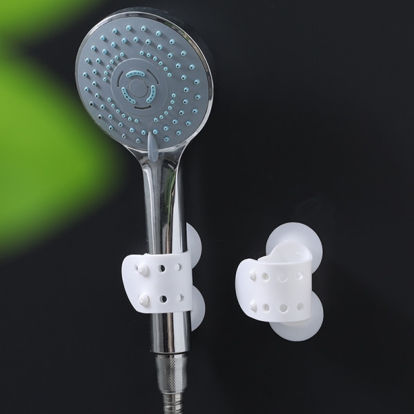 2 Piece White Shower Silicone Suction Cup Bracket, No Drilling