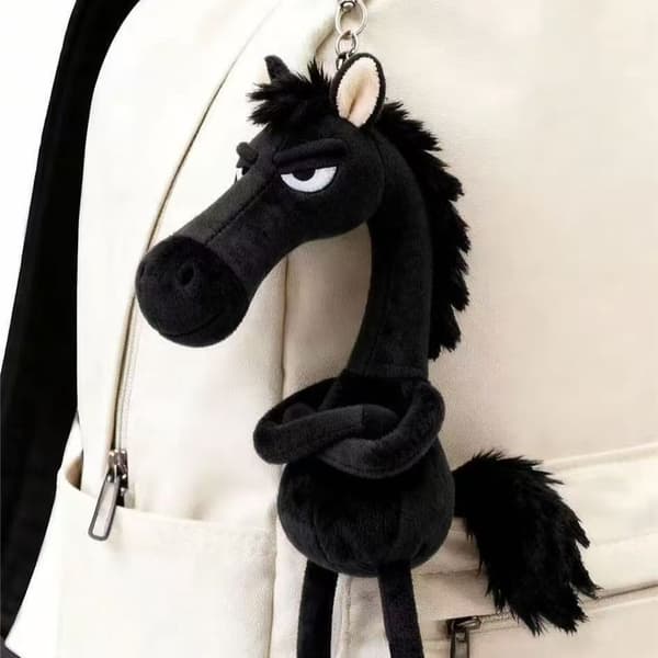 Plyshest Nøglering Sød Mini Maskot Hængende Dukke til Tasker Nøgler og Gaver Sort