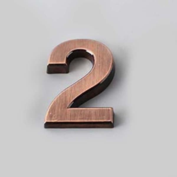 5CM 0-9 Nummerplatta Siffror Dekal Dörr Adress Hotell Hus Modern Nummer Matches the image Bronze/2 Matches the image Bronze/2