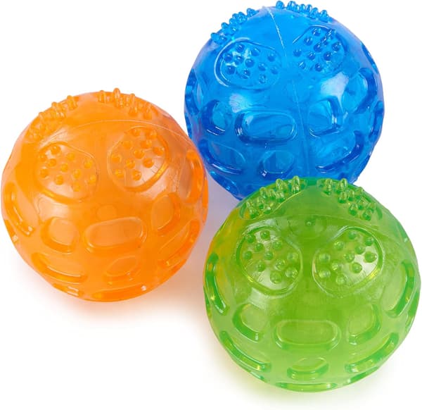 3 stk Lydleketøyballer for Hunder Solid og Holdbar Gummi Uforgjengelig