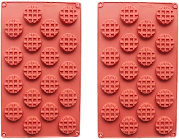 18-håls 20-håls Silikon Mini Rektangulär och Rund Våffelform, Våffelkakform, Chokladform, Godisform, Silikon Bakform 2st/set - -