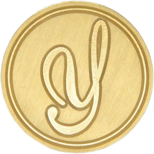 Voksseglstempel bokstav A-Z, Alfabet initialseglstempel for jule- og takkekort, bryllupsinvitasjon W-S-2 (bokstav Y)
