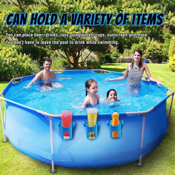 4 stk. poolkopholdere, poolkopholder, pooldrikkeholder, pooltilbehør