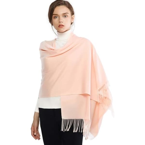 Skjerf til dame Pashminasjal og omslag for bryllup Skjerf for kvinner Vinter Rosa Pink