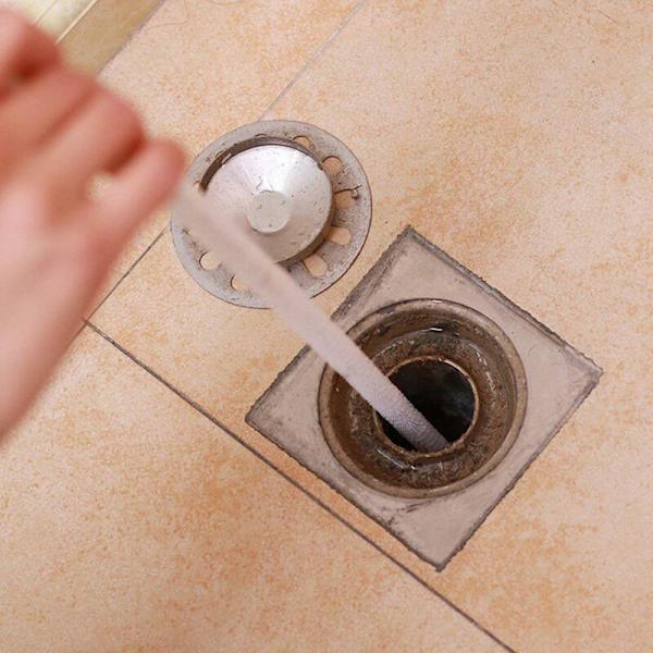 Fleksibel 44,5 cm Vaskerensningsbørste Vandpibe Afløbsrenser Værktøj Hvid