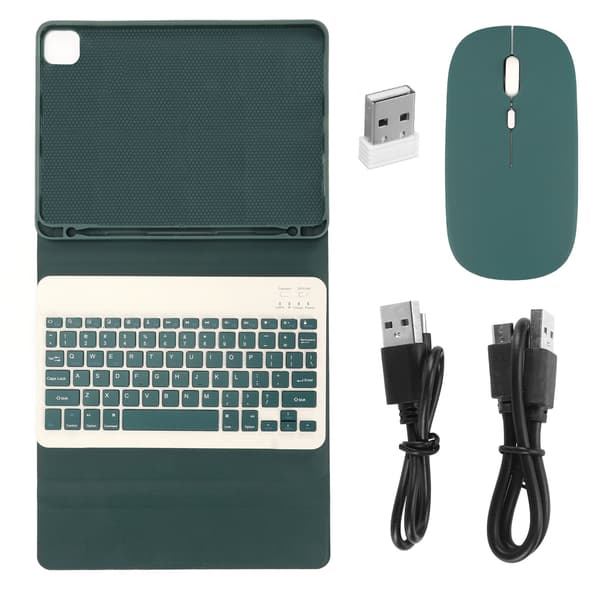 For IOS Tablet Pro Keyboard Magnetic Detachable Auto Sleep Pen Holder Support Wireless Keyboard with Case Mouse Green