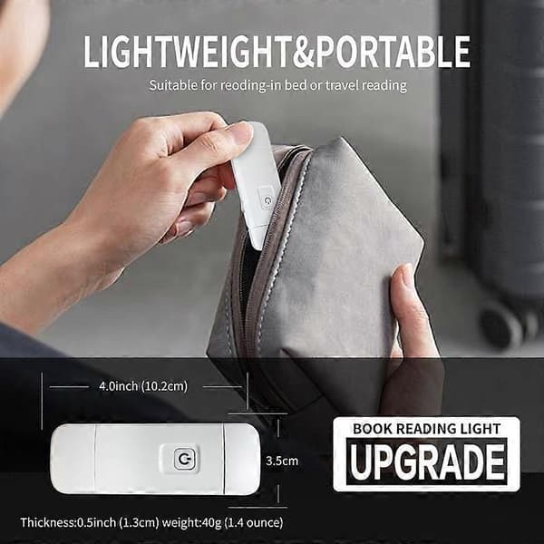 Book Reading Light LED Clip Lamp Rechargeable Eye-Friendly Reading Lamp Brightness Adjustable for Kids Book Lamp