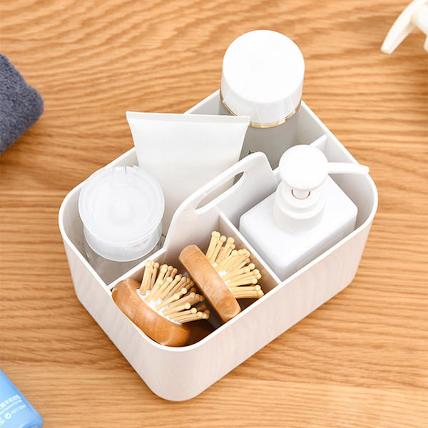 Bathroom Organizing Basket with Divided Compartments, Portable Caddy for Easy Transport, Durable Material Storage Solution, Handheld Toiletry Basket