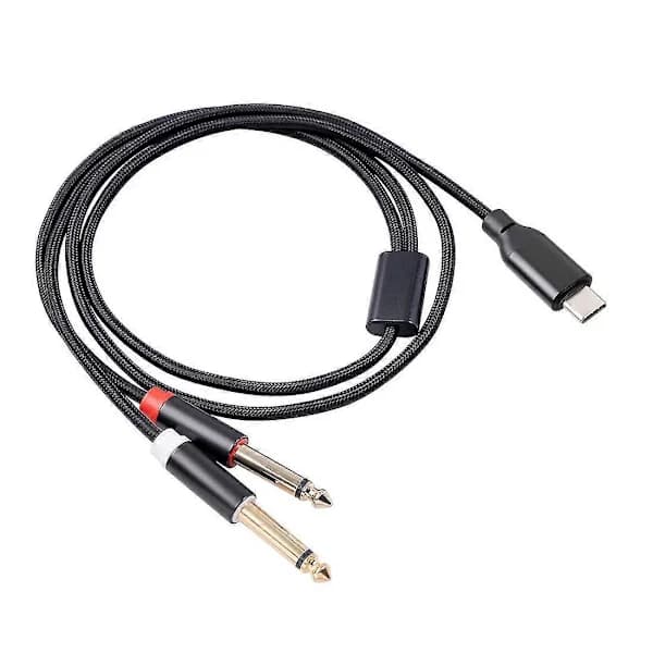 USB-C til Dobbelt 6,35 mm Lyd Stereokabel Type-C til Dobbelt 6,35 mm Lydkabel Til Smartphone Multimedia-FA-