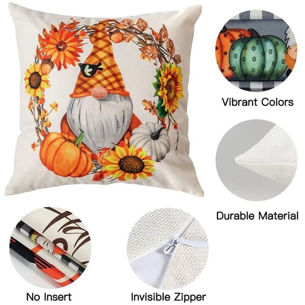 18X18 Höst Kuddfodral för Thanksgiving Dekoration Höst Kuddfodral för Soffa Soffa Gårdshus Dekor