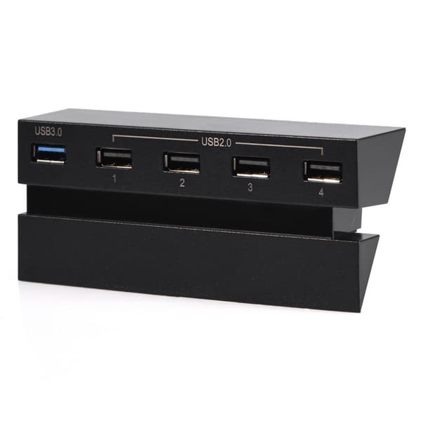 Højhastigheds 5-ports USB-hub 2.0 & 3.0 udvidelseshub-controlleradapter til PS4-spillekonsol