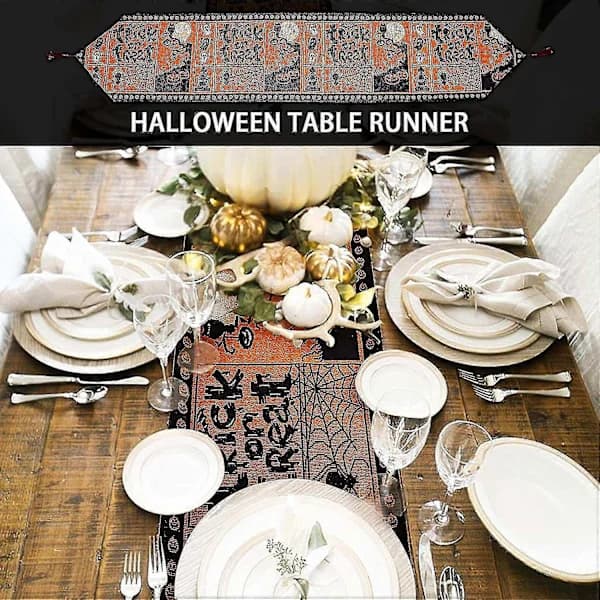 2025 Halloween Tablecloth, Table Runner Halloween Decoration Home Table Runner Halloween Party Decoration