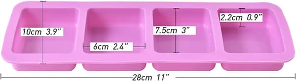 Sæt med 2 Firkantede 3D Silikone Bageforme til Bagning af Kager, Mousse