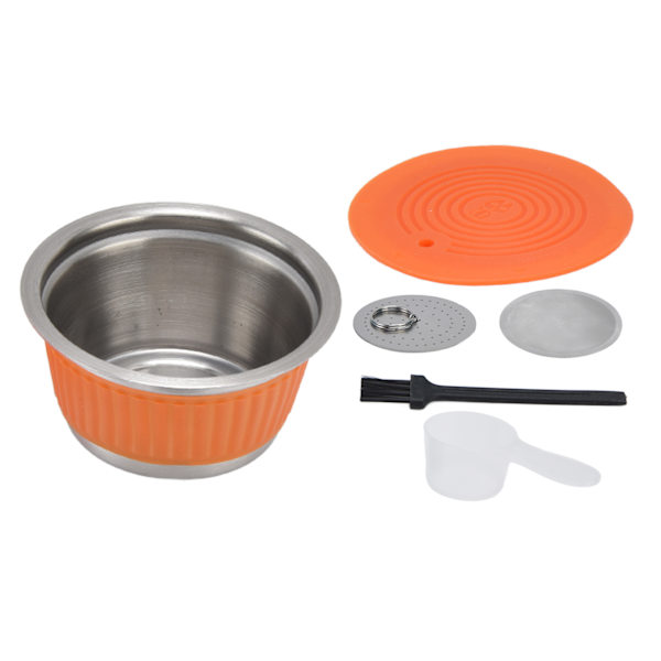 Reusable Refillable Stainless Steel Coffee Capsule Cup Filter for Dolce Gusto Machine Orange