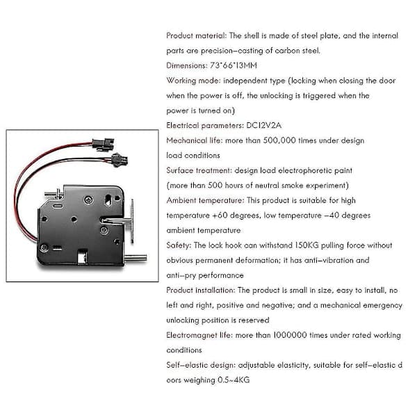 2x 12v 2a Intelligent Elektronisk Styrd Elektromagnetisk Lås, Skåplås, Åtkomstkontroll S -gt
