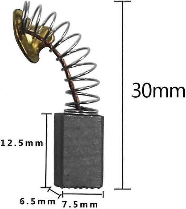 10 stk. kulbørster til motor, 6,5x7,5x12,5mm