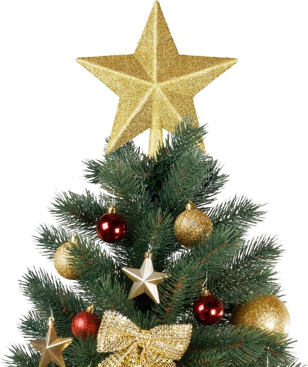 1 pc 6\" Christmas Tree Toppers, Gold Glitter Christmas Tree Decoration