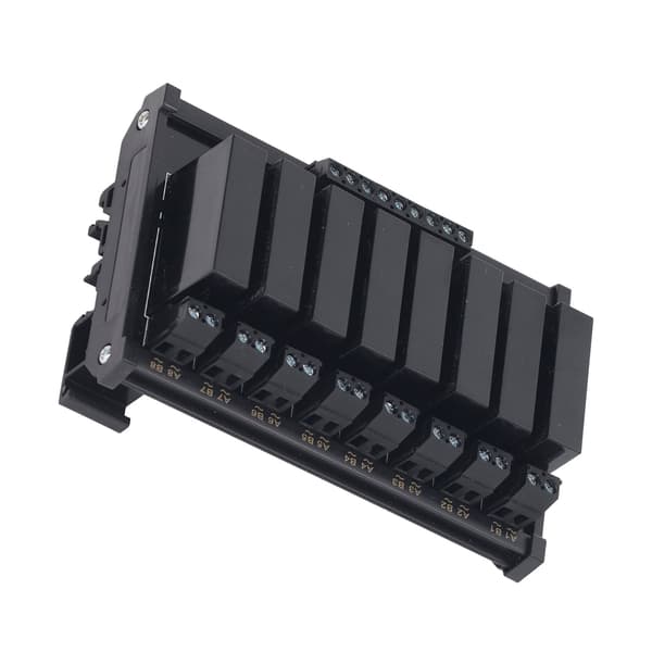 Solid State -relemoduuli DIN-kiskoasennus 8-kanavainen Solid State -rele 3-32VDC tulo 5-8A 24-480VAC kuorma