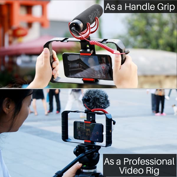 Trådløs Smartphone Videorigg, Telefonstabilisator med Fjernudløser, til Videograf Filmemager, Passer Alle iPhone og Android Sma