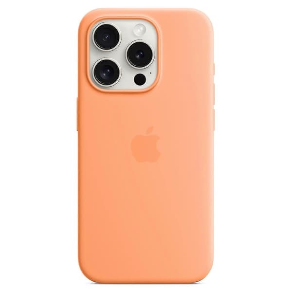 Silikonecover til iPhone 15 Pro, MagSafe-kompatibel Orange