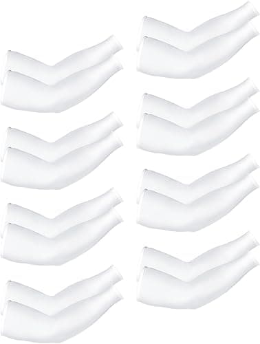 Unisex UV-skyddande armskydd, 8-pack vit, issilke White, Ice Silk