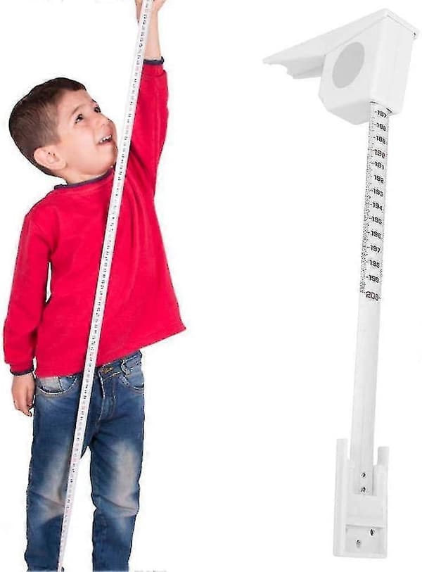 Height meter, 2 meter retractable height meter for adults and children (white) -Sew