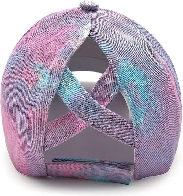 Dame Tie Dye Hestehale Kryssede Baseballcaps