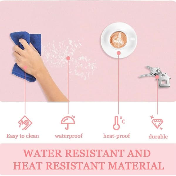 Non-slip Desk Mat Mouse Pad Waterproof Desk Pink
