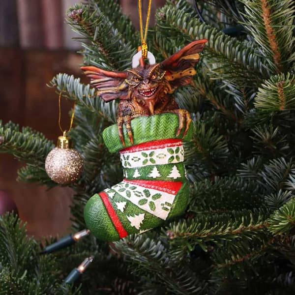 5-pak Gremlins Gizmo lyskæde med nissehue, hængende julepynt