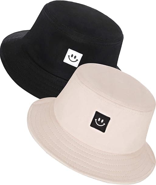 Tvåfärgad (svart och beige) bambuhatt, solhatt för barn