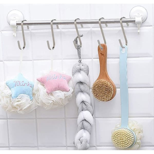 CRUEL S-hooks 11 cm Large Flat Stainless Steel S-Hooks Hanging Hooks for Kitchen Utensils Towels Clothes Plants Garden Tools 10 Pcs (Silver)